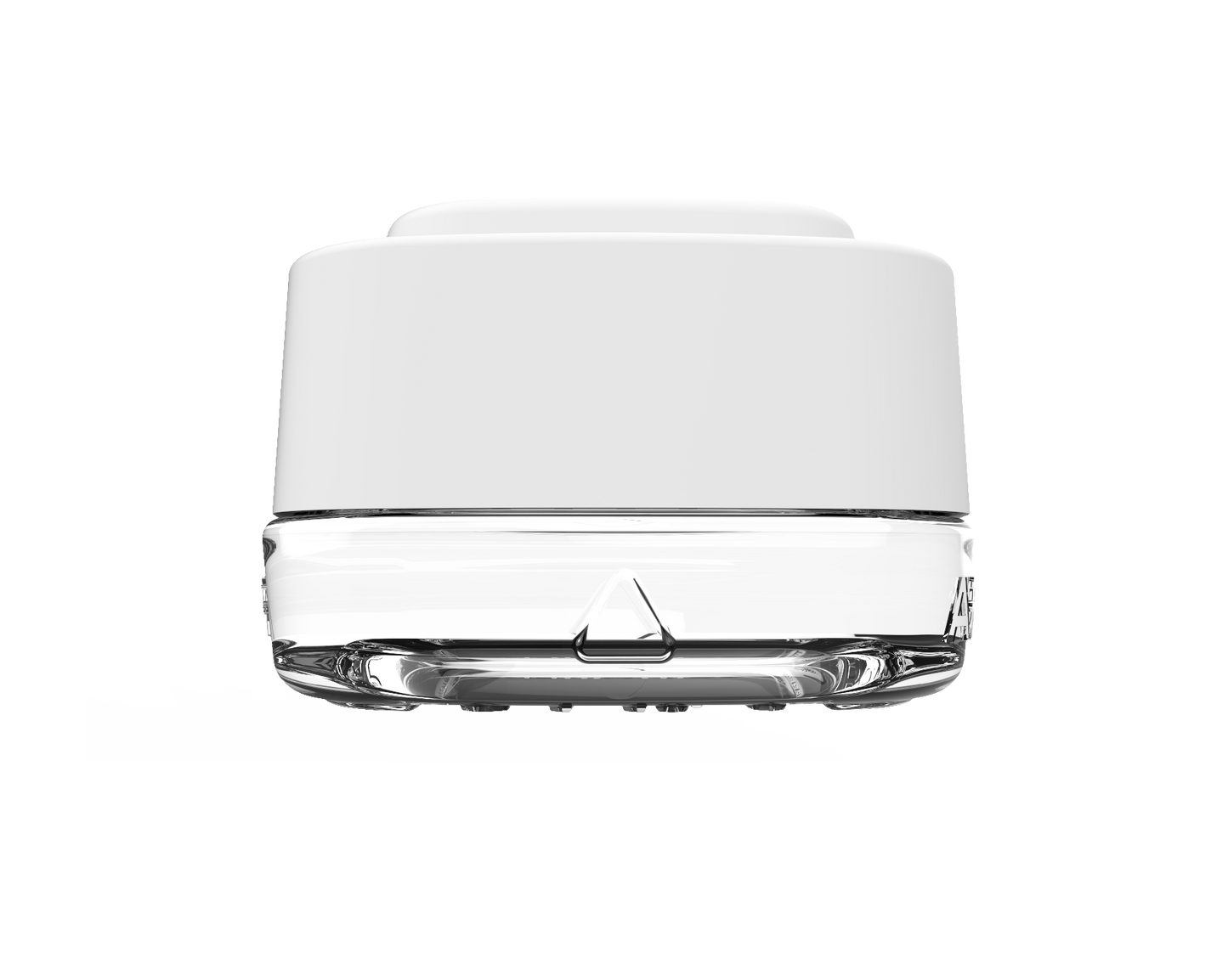 Clear concentrate jar with white lid