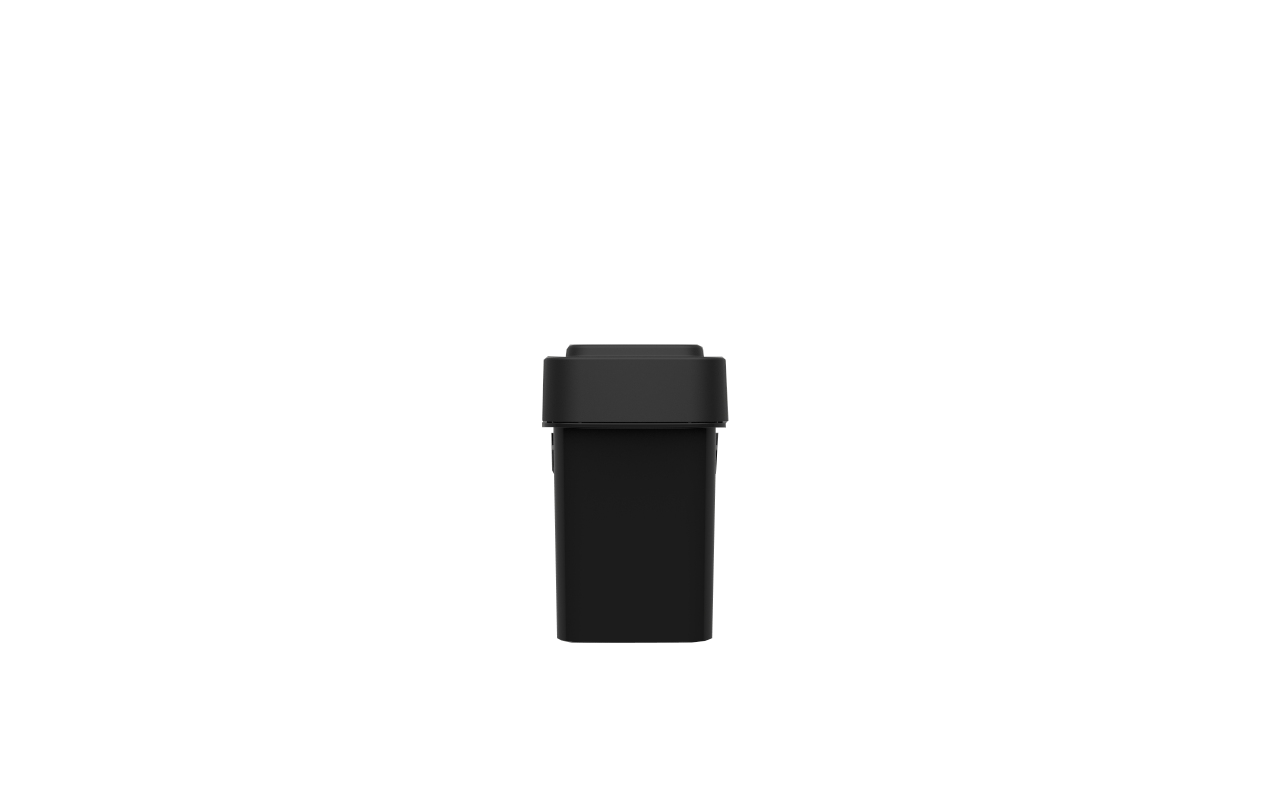 Calyx Containers Black 25D Dram for cannabis packaging with black lid.