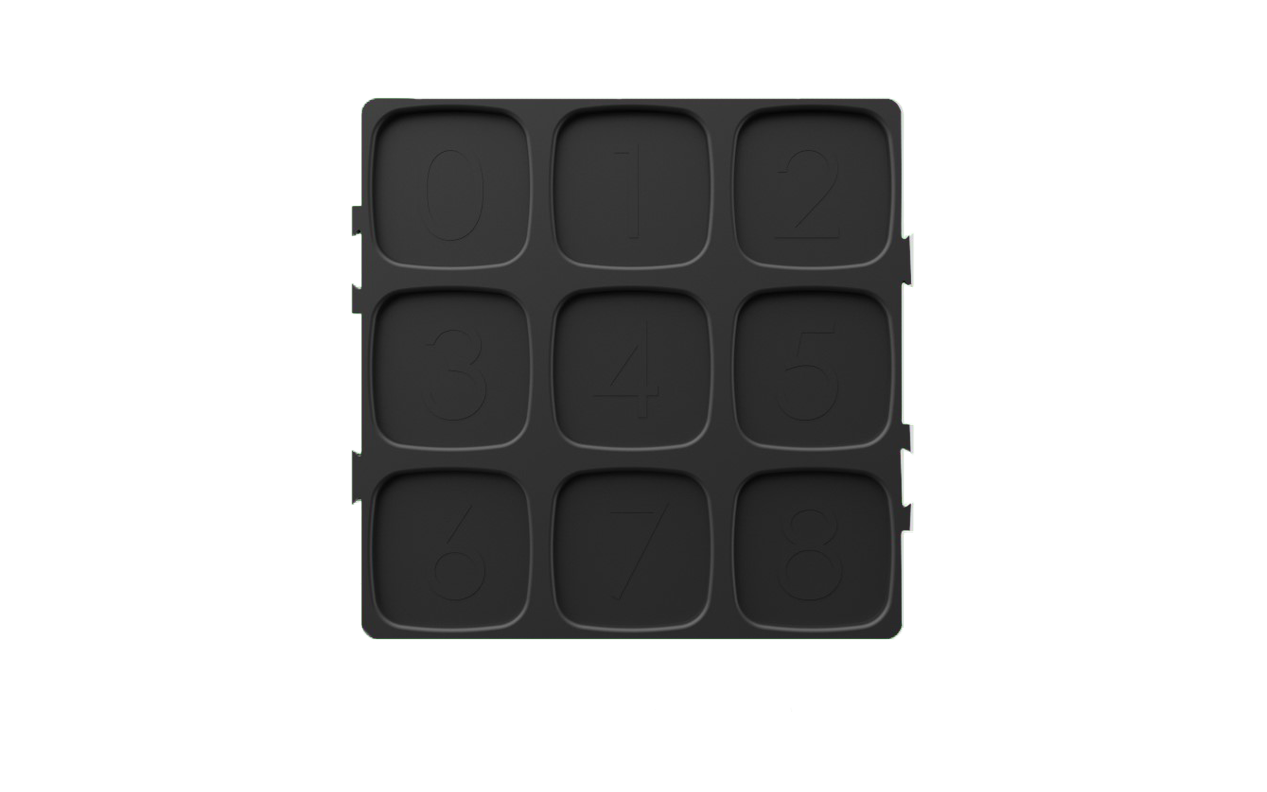 Calyx Containers 145D Black Tray Insert for cannabis packaging inventory management.