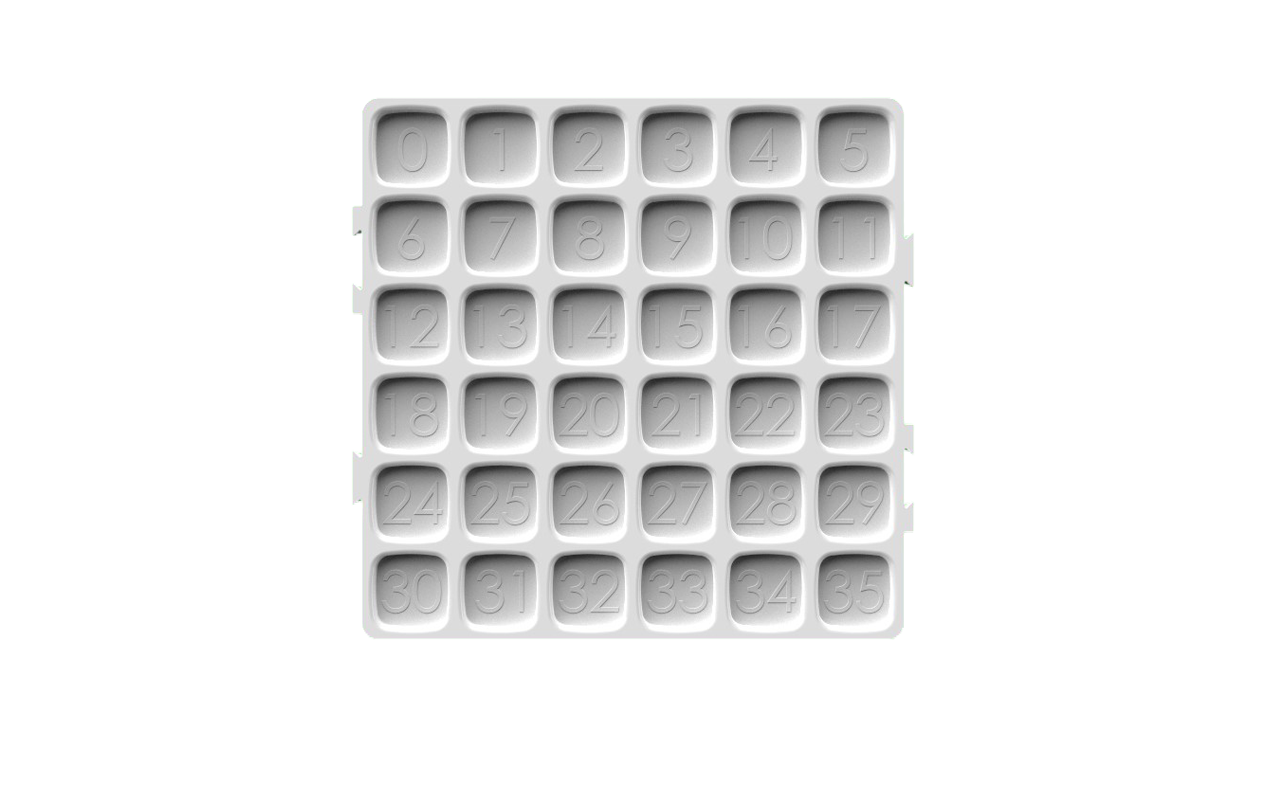 Calyx Containers 15D White Tray Insert for cannabis packaging inventory management.