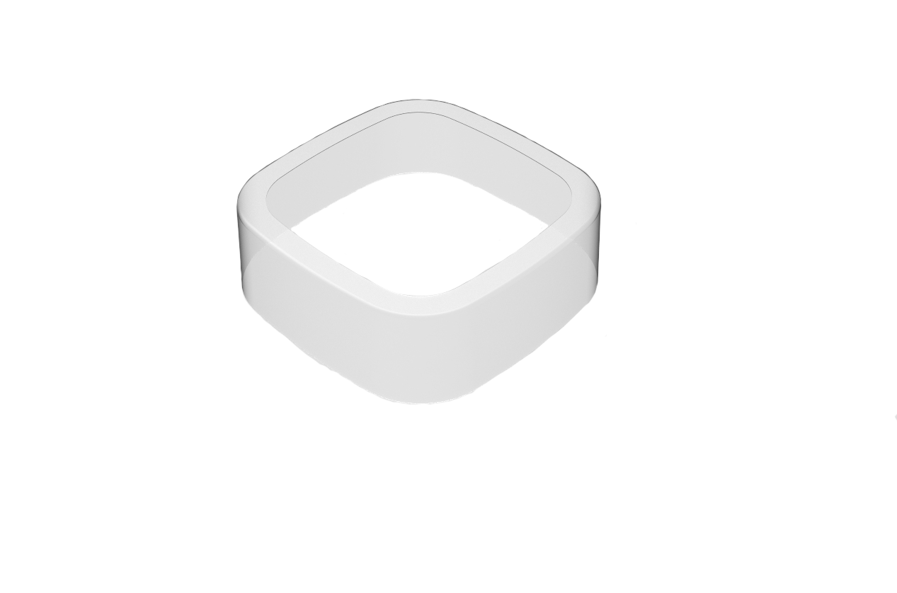 Calyx Dram 45D tamper-evident shrink band on transparent background.